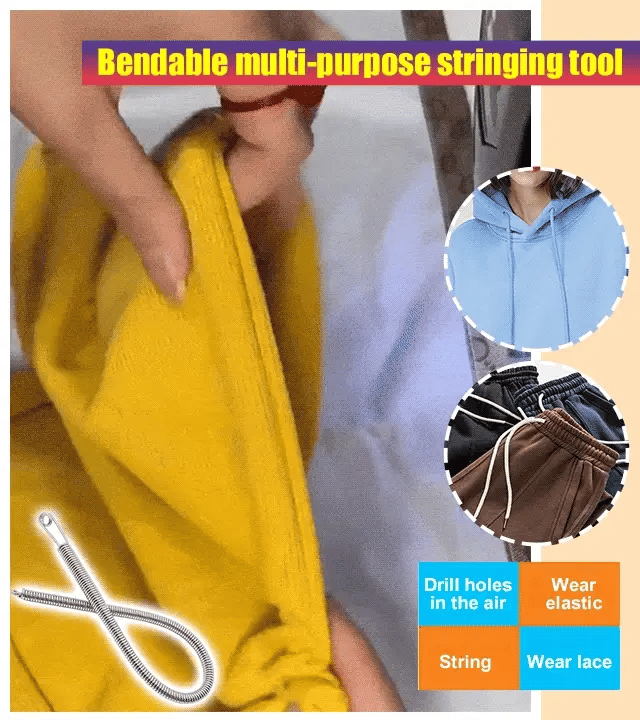 Bendable multi-purpose stringing tool
