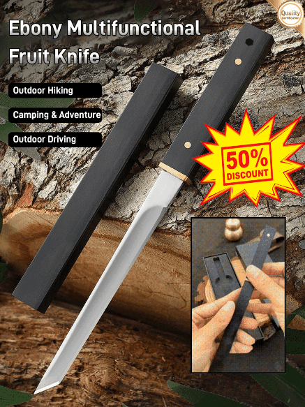 Ebony multifunctional meat and fruit cutting wooden knife